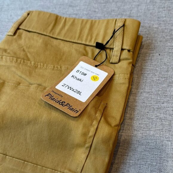 Men's Skinny Stretchy Khaki Pants Colored Pants Slim Fit Slacks Tapered Trousers - Picture 7 of 7